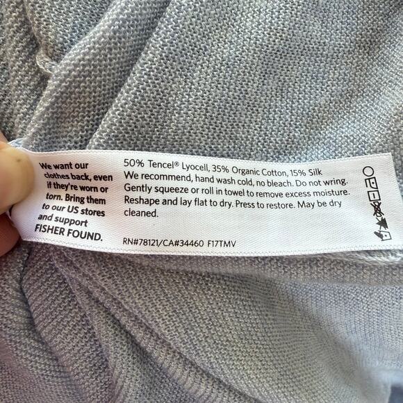 Eileen Fisher System Women Sweater Tunic Pullover Size L Tencel Cotton Silk - Picture 6 of 6